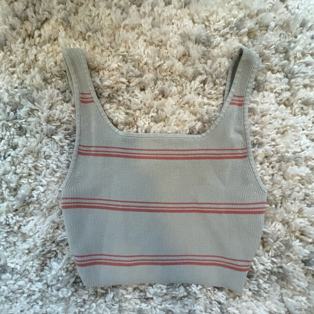 Aritzia Squareneck Cropped Sculpt Knit Tank